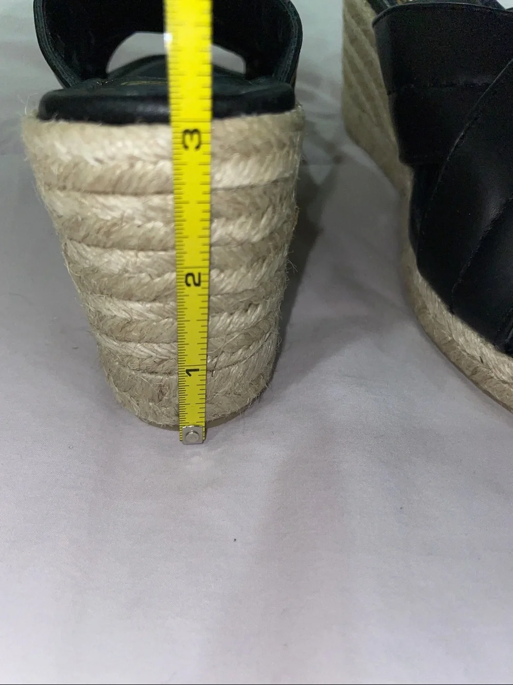 Bruno Magli Black Leather Crossover Espadrille Wedge Slides